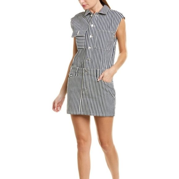 Current/Elliott Sleeveless Cotton Striped Romper Look Dress Size 3 - Picture 1 of 16